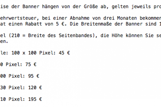 Klare finanzielle Vorstellung: Auszug aus der Werbemail des deutschen Blogs von Sánchez Auszug aus der Werbemail