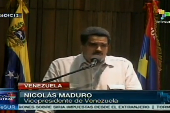 Maduro-Pressekonferenz beim Sender Telesur