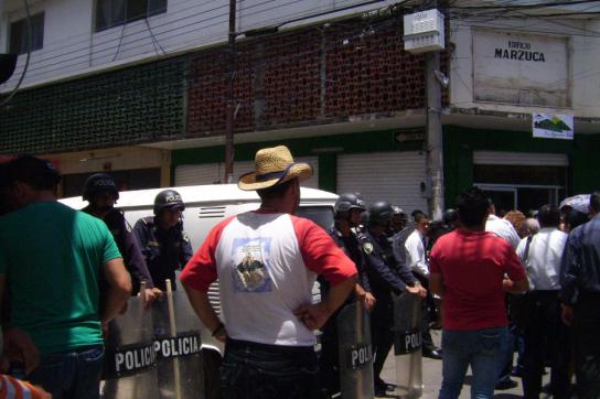 Während der Proteste in Tegucigalpa