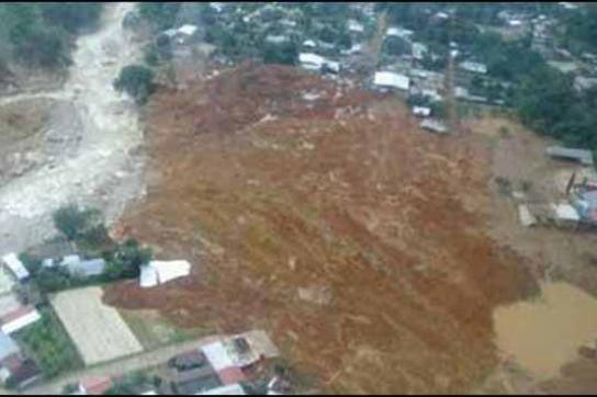 Von Erdrutschen betroffenes Gebiet in Guerrero