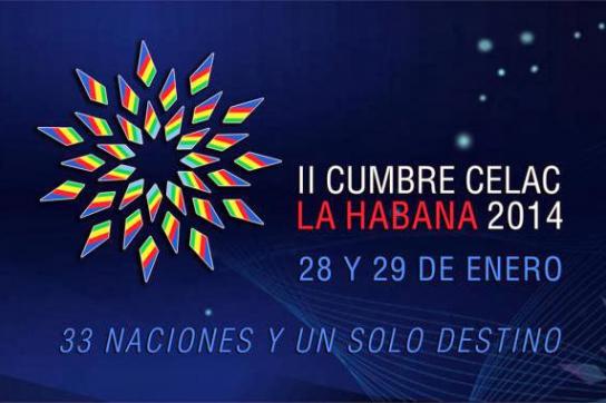 Das Logo des Celac-Gipfels in Havanna:  "33 Nationen und eine einzige Bestimmung