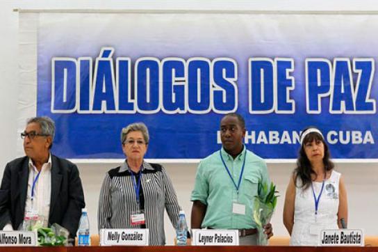 Vertreter der Opfer am Verhandlungstisch der Friedensgespräche zwischen FARC und kolumbianischer Regierung