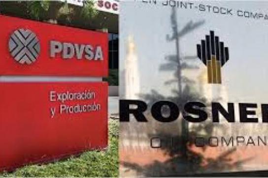 Logos von PDVSA und Rosneft