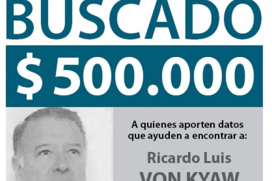 Fahndungsplakat: Ricardo Luis Von Kyaw wurde wegen Verbrechen gegen die Menschlichkeit gesucht