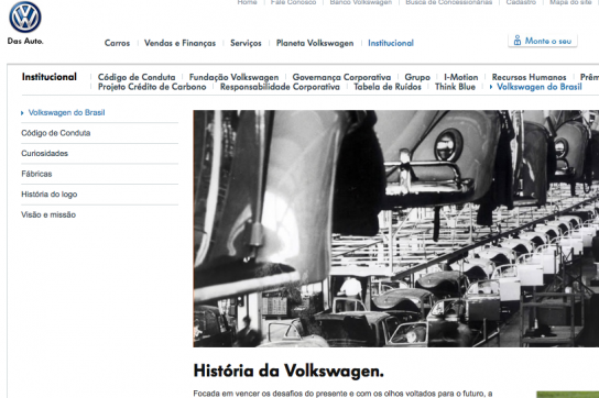 Homepage von Volkswagen do Brasil