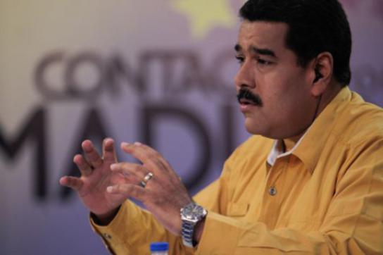 Präsident Maduro in seiner Fernseh- und Radiosendung