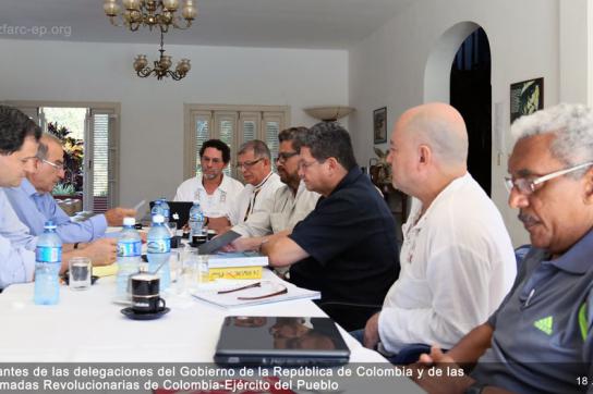 Zusammenkunft der Delegationen bei den Friedensgesprächen in Havanna