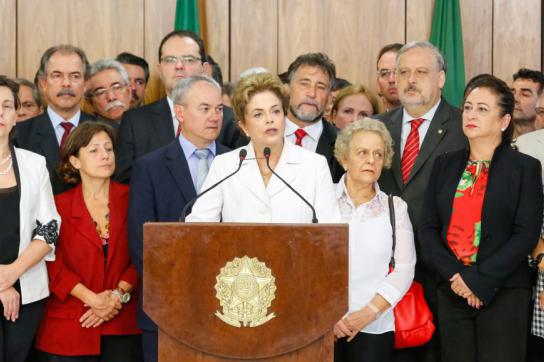 Präsidentin Rousseff gab nach ihrer vorläufigen Suspendierung am 12. Mai eine Erklärung ab