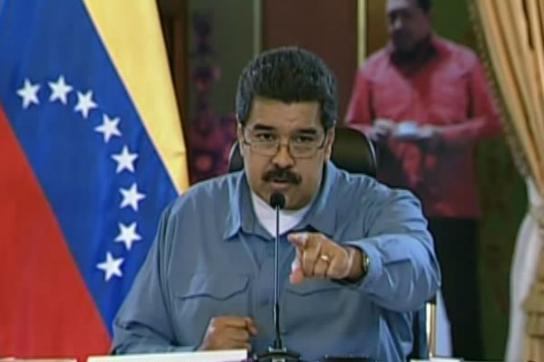 Präsident Maduro während der Kabinettssitzung am Montag