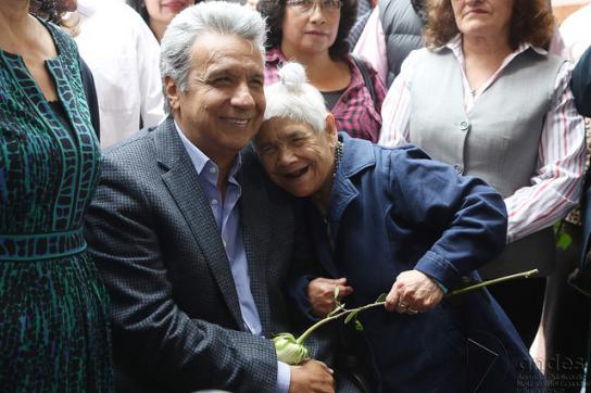 Lenín Moreno bei einer Wahlveranstaltung in Ecuador