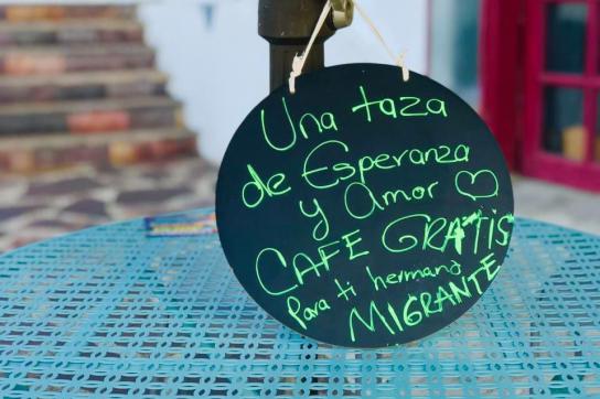 Willkommen Kaffee  für Migranten
