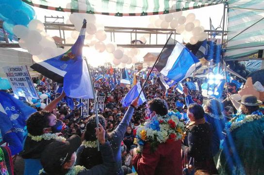 Wahlkampfveranstaltung der MAS in El Alto am 10. September mit ihren Spitzenkandidaten "Lucho" Arce und David Choquehuanc