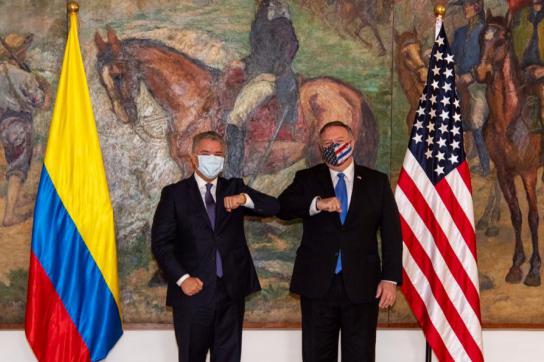 Kolumbiens Präsident Duque und US-Außenminister Pompeo in (Corona-)Eintracht