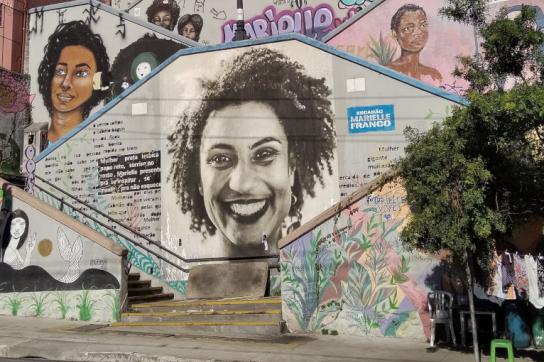 Wandbild in São Paulo zum Gedenken an Marielle Franco (2021)