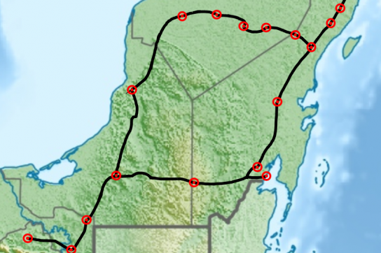 Die geplante Route des Tren Maya