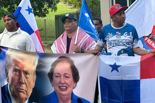 Protest gegen die Pläne von Donald Trump vor der US-Botschaft in Panama