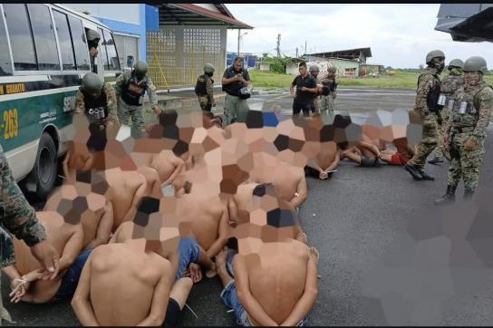 Festgenommene Demonstranten in der Provinz Boca del Torre