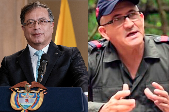 Der Präsident Kolumbiens, Gustavo Petro, und der ELN-Kommandant Antonio García