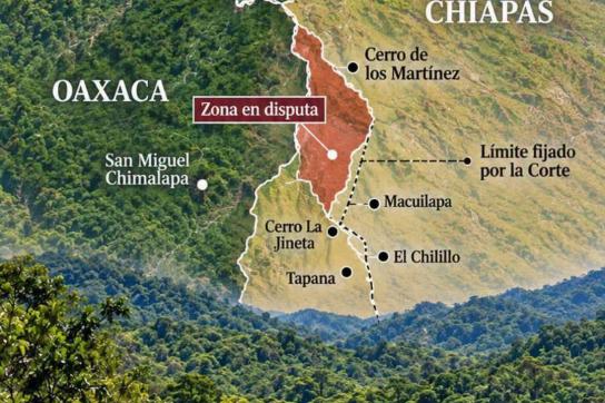 In dieser Region im Grenzgebiet zwischen Oaxaca und Chiapas spielt sich der Konflikt ab