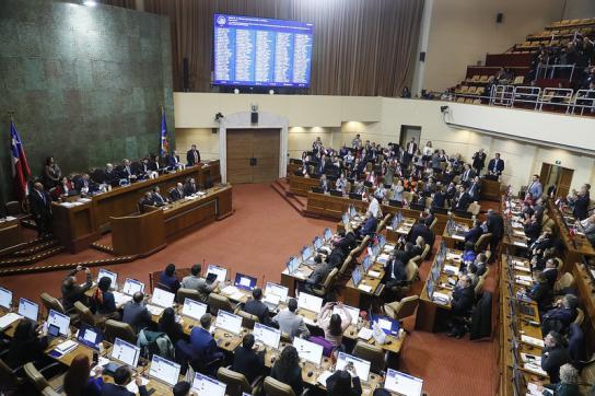 Das Parlament in Chile bei der Abstimmung der Megareform Chilenisches Parlament